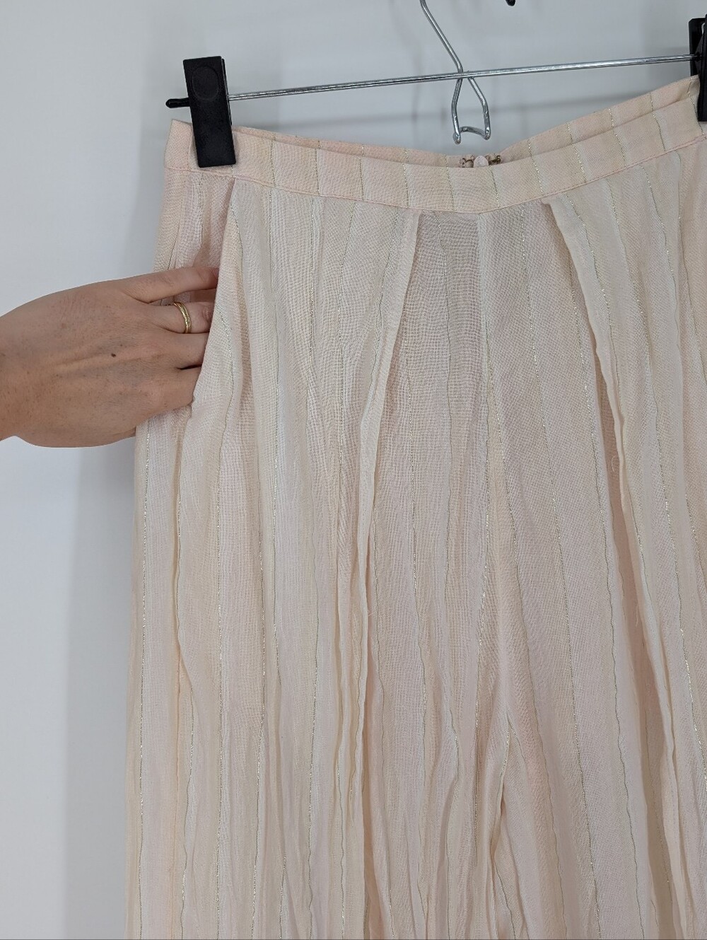 Beach Bunny Ramsey Pants Metallic Stripe Wide Leg Cover Up cotton Swim Small - Picture 4 of 8